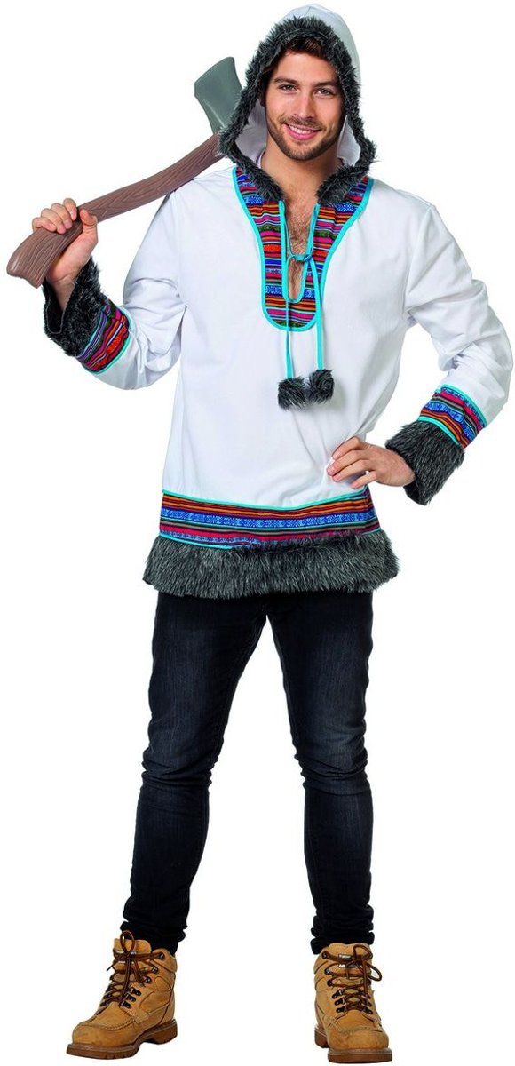 Eskimo Kostuum | Sneeuw Eskimo Wak Hak Trui Man | Maat 48 | Carnaval kostuum | Verkleedkleding